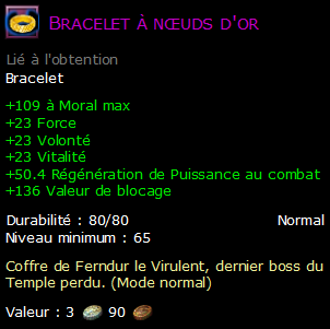 Bracelet à nœuds d'or