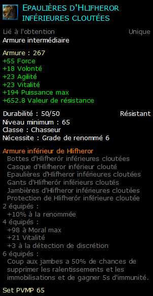 Epaulières d'Hlifheror inférieures cloutées