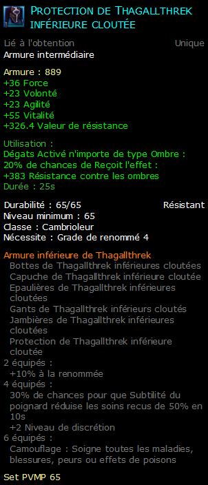 Protection de Thagallthrek inférieure cloutée