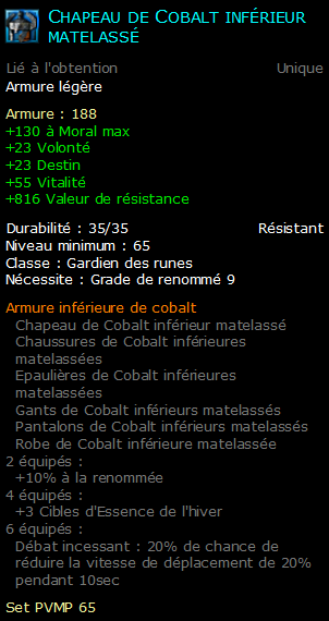 Chapeau de Cobalt inférieur matelassé