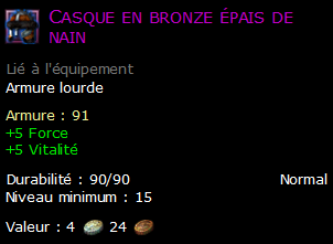 Casque en bronze épais de nain