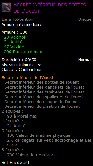 Secret inférieur des bottes de l'ouest