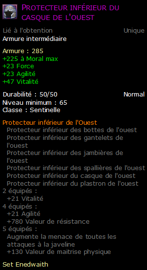 Protecteur inférieur du casque de l'ouest