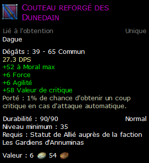 Couteau reforgé des Dunedain