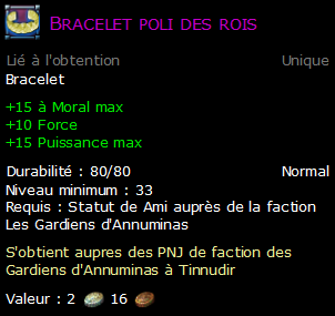 Bracelet poli des rois