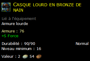 Casque lourd en bronze de nain