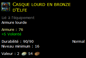 Casque lourd en bronze d'Elfe