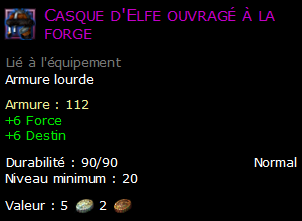 Casque d'Elfe ouvragé à la forge