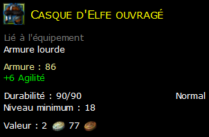 Casque d'Elfe ouvragé