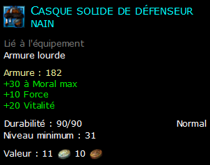 Casque solide de défenseur nain