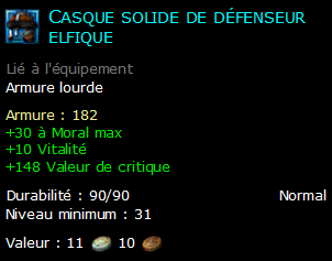 Casque solide de défenseur elfique