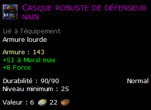 Casque robuste de défenseur nain