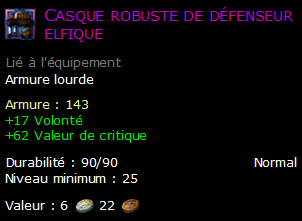 Casque robuste de défenseur elfique