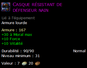 Casque résistant de défenseur nain