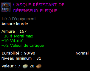 Casque résistant de défenseur elfique