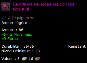 Chapeau de nain en coton doublé