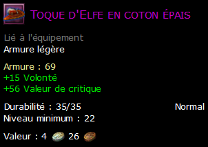 Toque d'Elfe en coton épais