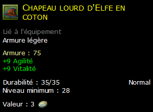 Chapeau lourd d'Elfe en coton