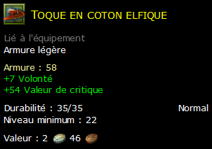 Toque en coton elfique