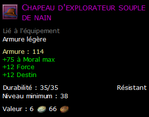 Chapeau d'explorateur souple de nain