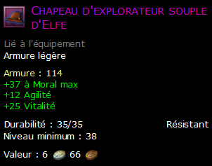 Chapeau d'explorateur souple d'Elfe