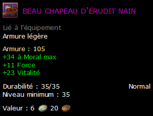 beau chapeau d'érudit nain