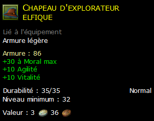 Chapeau d'explorateur elfique