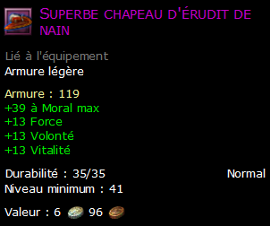 Superbe chapeau d'érudit de nain