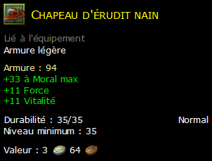 Chapeau d'érudit nain