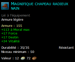 Magnifique chapeau radieux nain