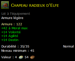 Chapeau radieux d'Elfe