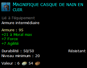 Magnifique casque de nain en cuir