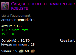 Casque doublé de nain en cuir robuste