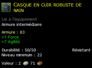 Casque en cuir robuste de nain