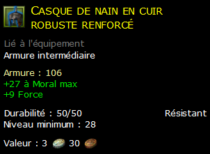 Casque de nain en cuir robuste renforcé