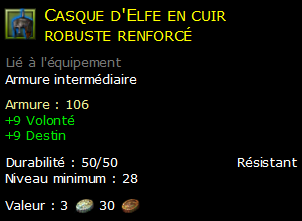 Casque d'Elfe en cuir robuste renforcé