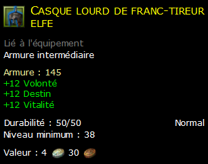 Casque lourd de franc-tireur elfe