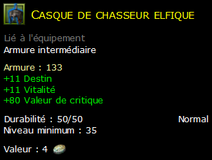 Casque de chasseur elfique