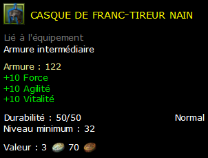 casque de franc-tireur nain