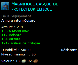 Magnifique casque de protecteur elfique