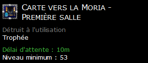 Carte vers la Moria - Première salle