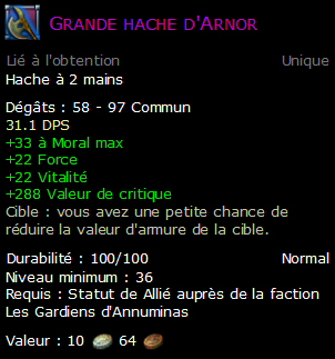 Grande hache d'Arnor