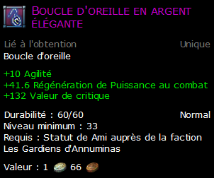 Boucle d'oreille en argent élégante