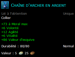 Chaîne d'archer en argent