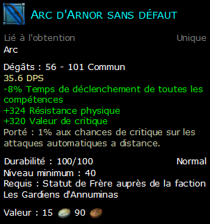 Arc d'Arnor sans défaut