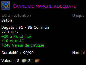 Canne de marche adéquate