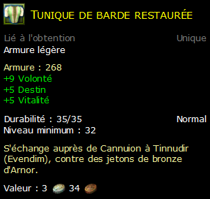 Tunique de barde restaurée