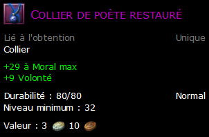 Collier de poète restauré