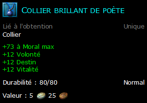 Collier brillant de poète