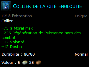 Collier de la cité engloutie